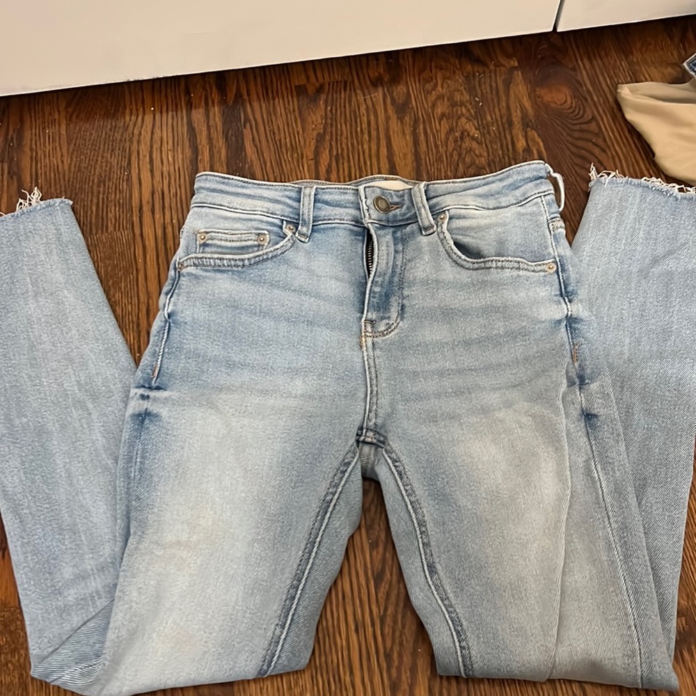 Fringed skinny jeans